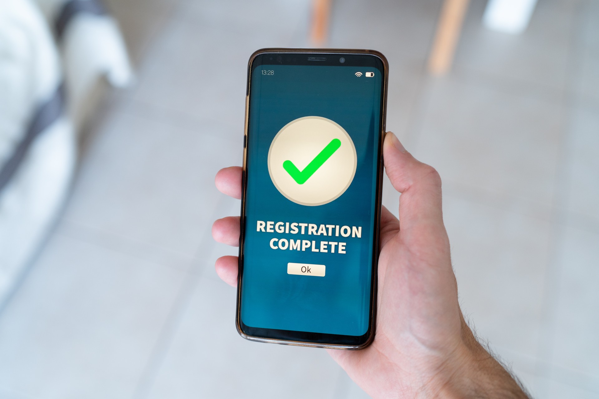 Phone screen showing membership registration form
